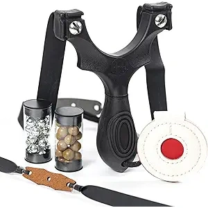 SimpleShot Scout XT Slingshot with Target, Clay Ammo and Bands for Professional Hunting and Powerful Target Shooting Sling Shot