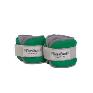 THERABAND Ankle Weights, Comfort Fit Wrist & Ankle Cuff Weight Set, Adjustable Walking Weights for Cardio, Home Workout, Ankle Strengthening & Physical Therapy, Green 1.5 lb. Each, Set of 2, 3 Pounds