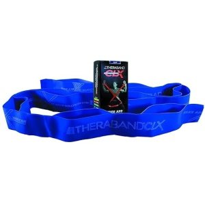 THERABAND CLX Resistance Band with Loops, Fitness Band for Home Exercise and Workouts, Portable Gym Equipment, Best Gift for Athletes, Individual 5 Foot Band, Blue, Extra Heavy, Level 5