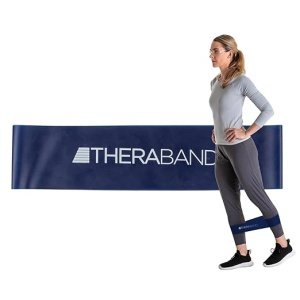 THERABAND Resistance Band Loops, 12" Blue, Extra Heavy Resistance, Latex Color-Coded 3" Wide Exercise Band Loop for Home Workouts, Pilates, Strength Training, Physical Therapy, for Women and Men