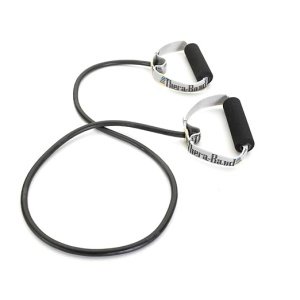 THERABAND Resistance Tubes, Professional Latex Elastic Tubing with Soft Handles For Physical Therapy, Lower Pilates, At-Home Workouts, and Rehab, 50 Inch, Black, Special Heavy, Advanced Level 1