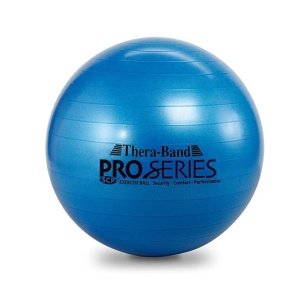 THERABAND Pro Series Exercise Ball, 30" Blue Stability Trainer for 6'2"–6'8" Users, Anti-Burst Yoga & Pilates Ball, Balance & Core Trainer, For Athletes Fitness at Gym & Home