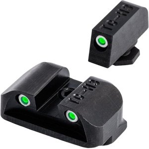 TRUGLO Tritium Handgun Sight | High-Visible Front & Rear Night Sights with Daylight White Dots & Low-Light Tritium Dots, Compatible with Glock Handguns
