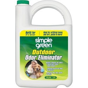 Simple Green Outdoor Odor Eliminator for Pets, Dogs, 1 gallon Refill - Ideal for Artificial Lawns & Patio, Milky White