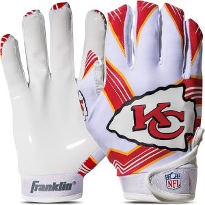 Franklin Sports Youth NFL Football Receiver Gloves - Kids Football Gloves Pair - NFL Team Logos and Silicone Palm
